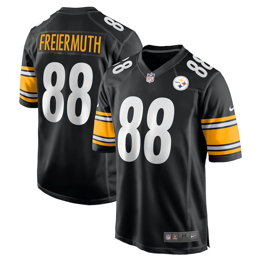 Men Pittsburgh Steelers 88 Pat Freiermuth Nike Black Game NFL Jersey